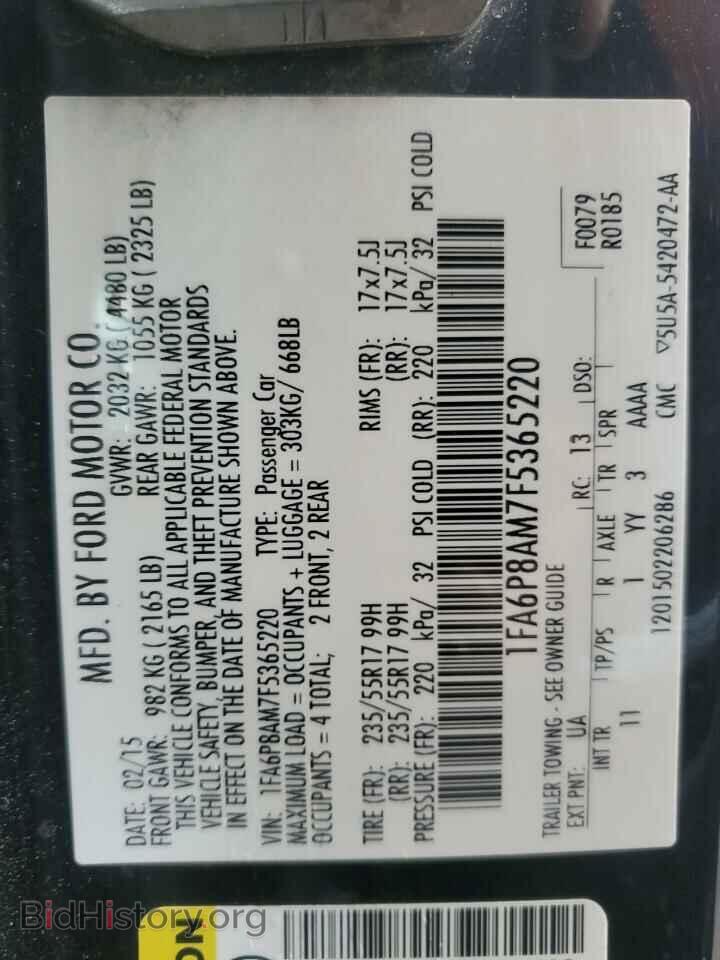 2015 FORD ALL Models - VIN: 1FA6P8AM7F5365220 - Фото 12