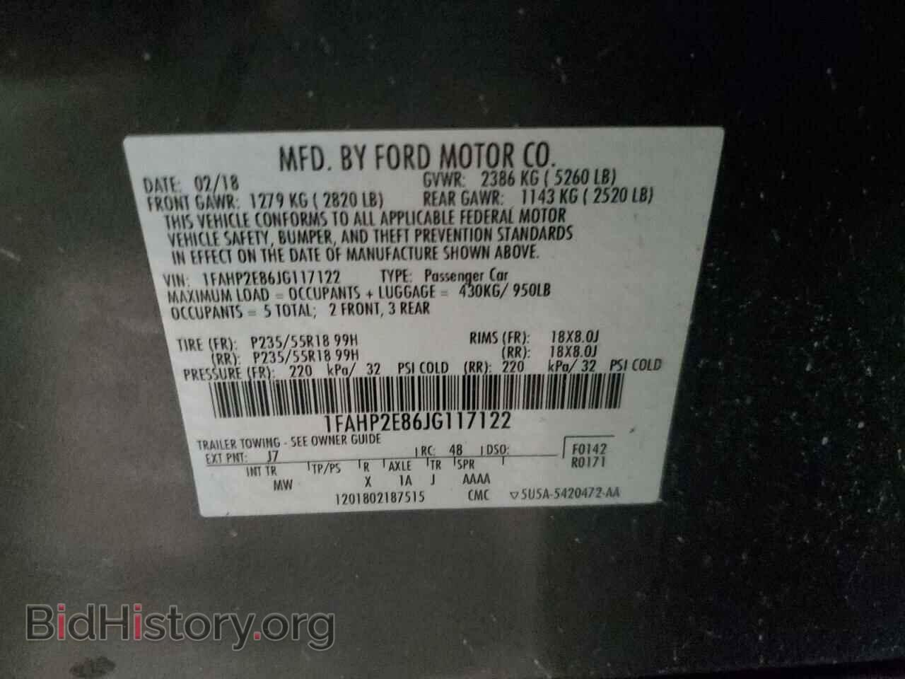 2018 FORD TAURUS - VIN: 1FAHP2E86JG117122 - Фото 12