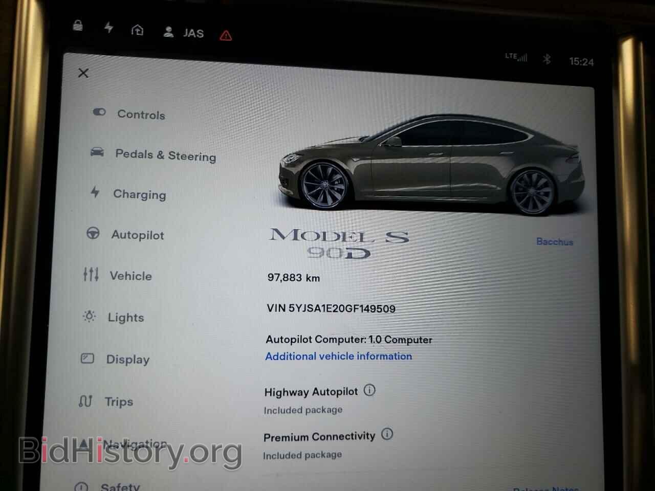 2016 TESLA MODEL S - VIN: 5YJSA1E20GF149509 - Фото 9
