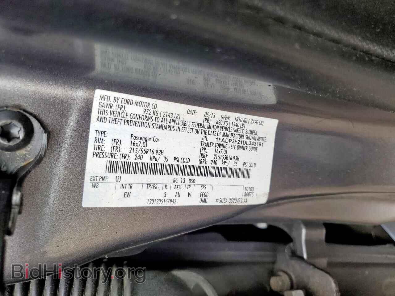 2013 FORD FOCUS - VIN: 1FADP3F21DL343191 - Фото 12