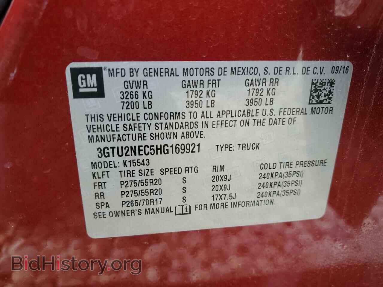 2017 GMC SIERRA - VIN: 3GTU2NEC5HG169921 - Фото 12
