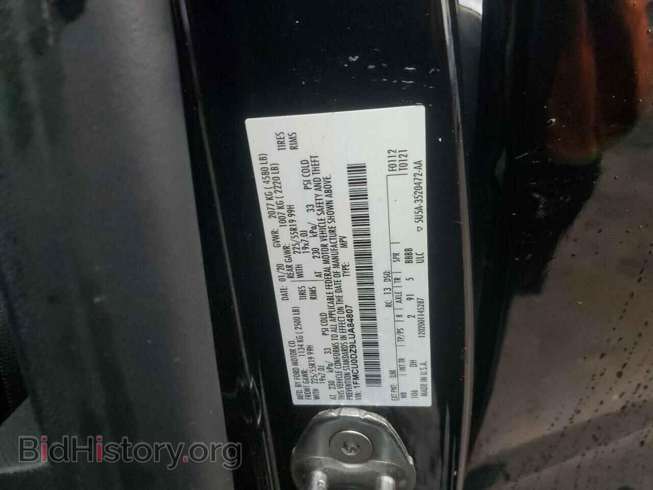 2020 FORD ESCAPE - VIN: 1FMCU0DZ9LUA84807 - Photo 14