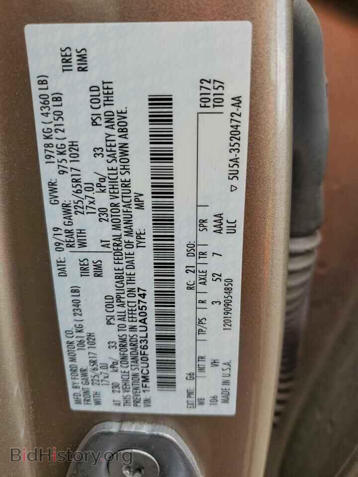 2020 FORD ESCAPE - VIN: 1FMCU0F63LUA05747 - Photo 13