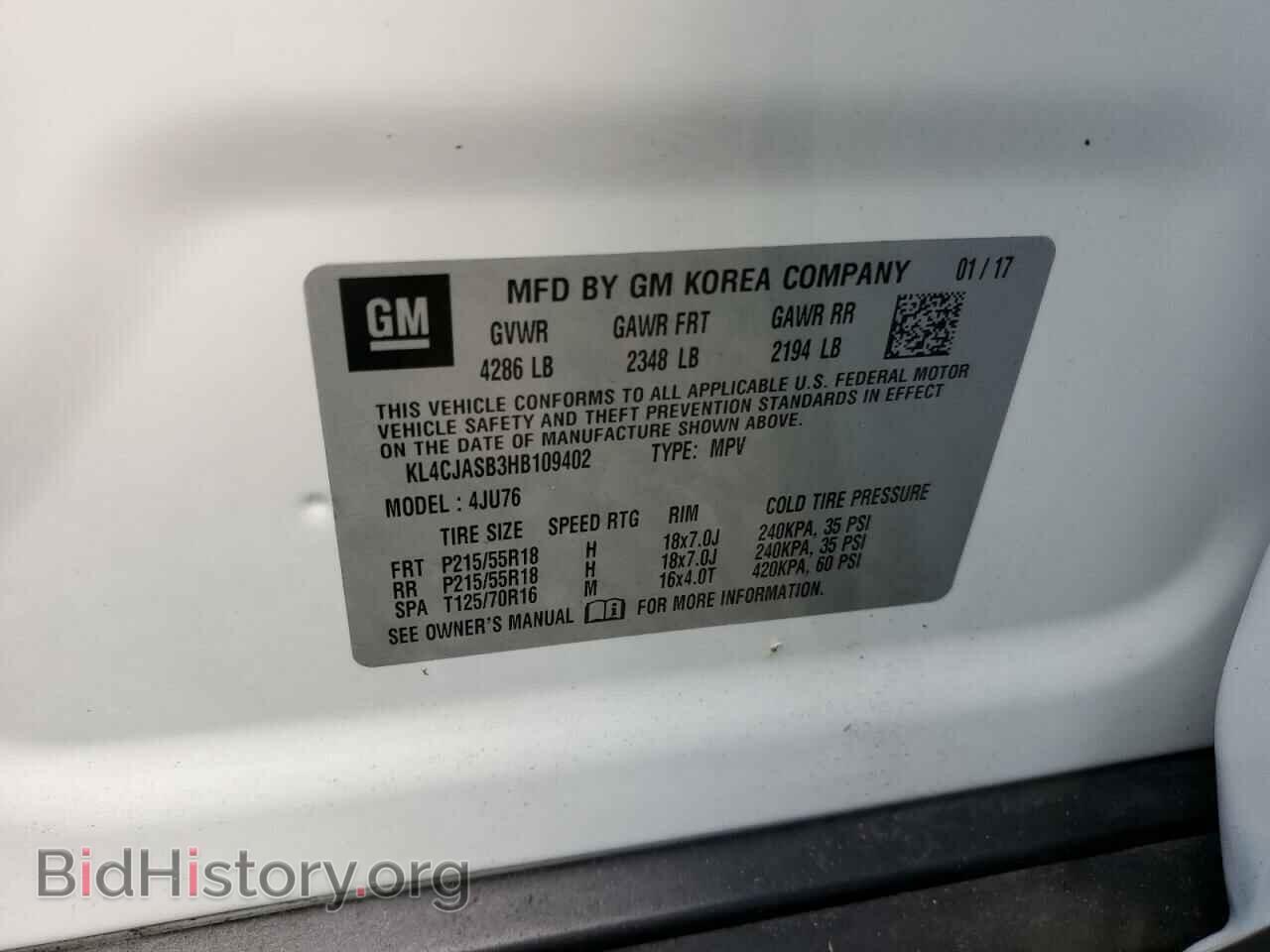 2017 BUICK ENCORE - VIN: KL4CJASB3HB109402 - Photo 13