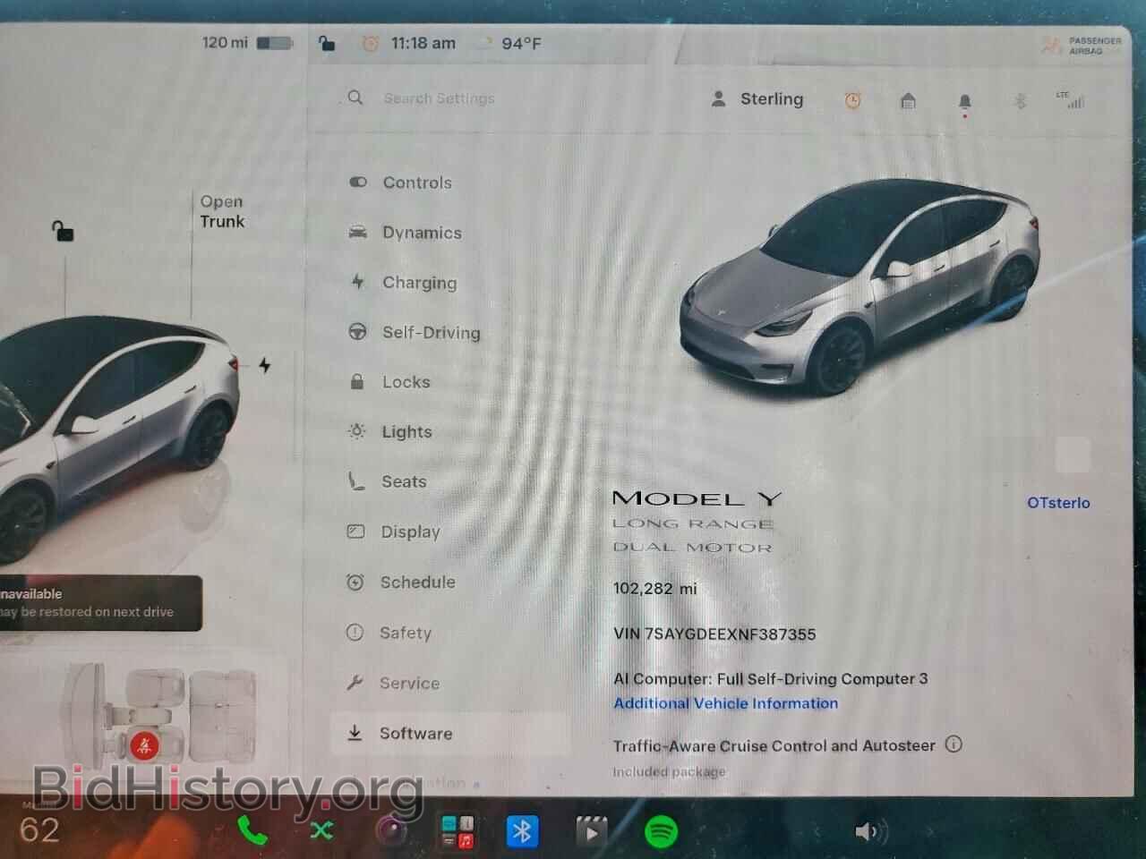 2022 TESLA MODEL Y - VIN: 7SAYGDEEXNF387355 - Photo 9