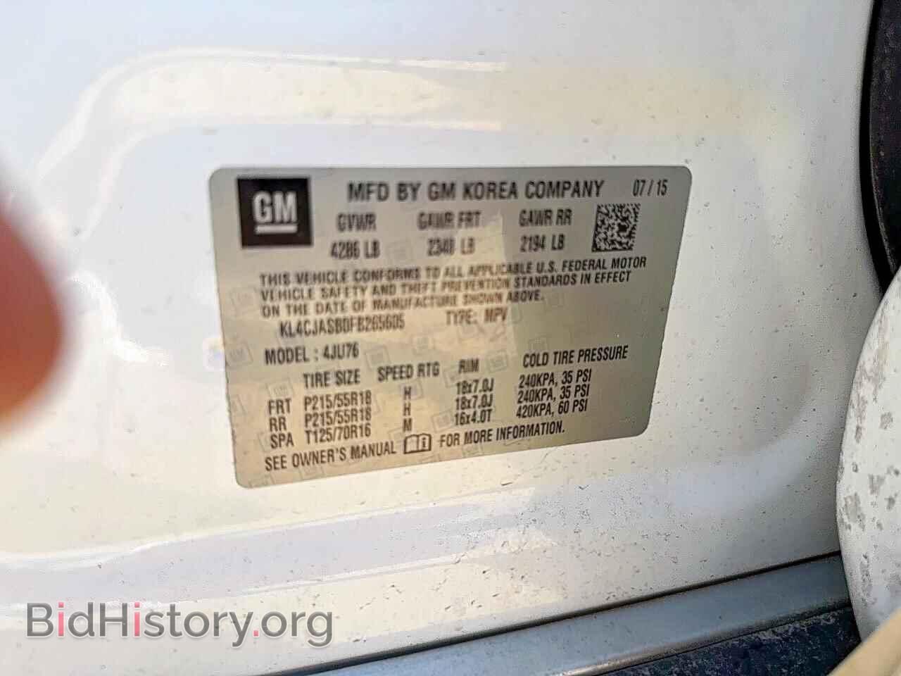 2015 BUICK ENCORE - VIN: KL4CJASB0FB265605 - Photo 10