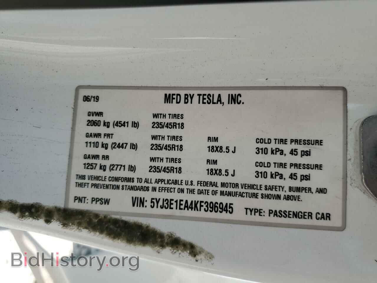 2019 TESLA MODEL 3 - VIN: 5YJ3E1EA4KF396945 - Фото 13