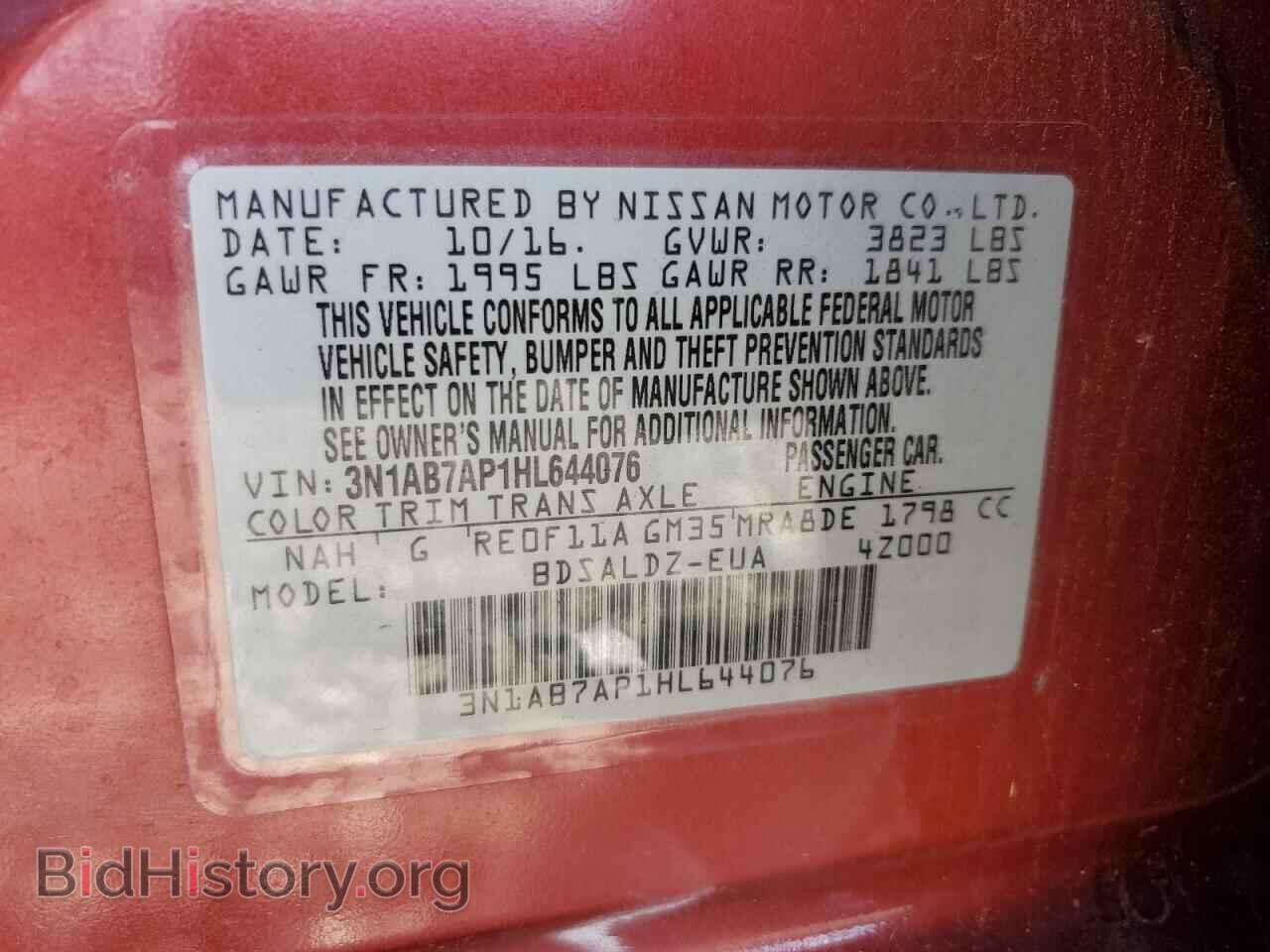 2017 NISSAN SENTRA - VIN: 3N1AB7AP1HL644076 - Фото 13