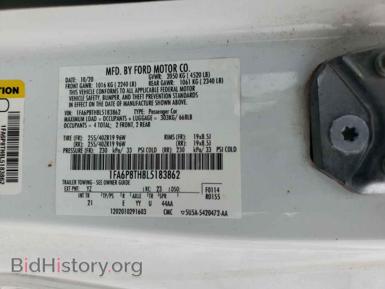 2020 FORD ALL Models - VIN: 1FA6P8TH8L5183862 - Photo 12