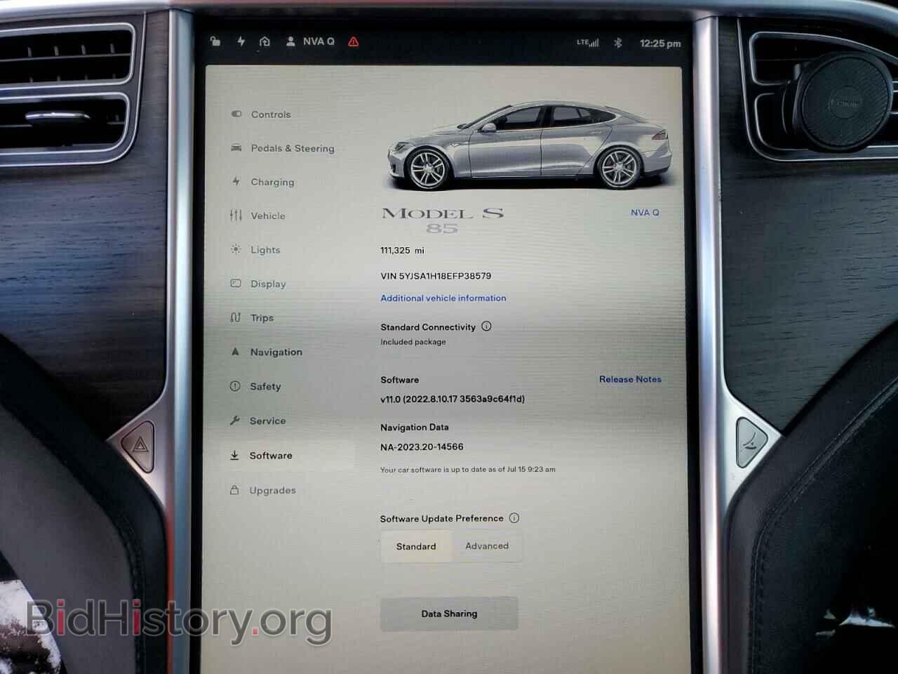 2014 TESLA MODEL S - VIN: 5YJSA1H18EFP38579 - Фото 9