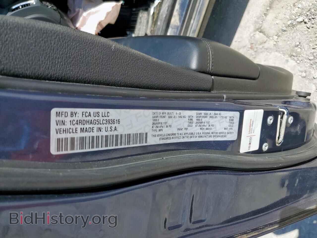 2020 DODGE DURANGO - VIN: 1C4RDHAG5LC393616 - Фото 13