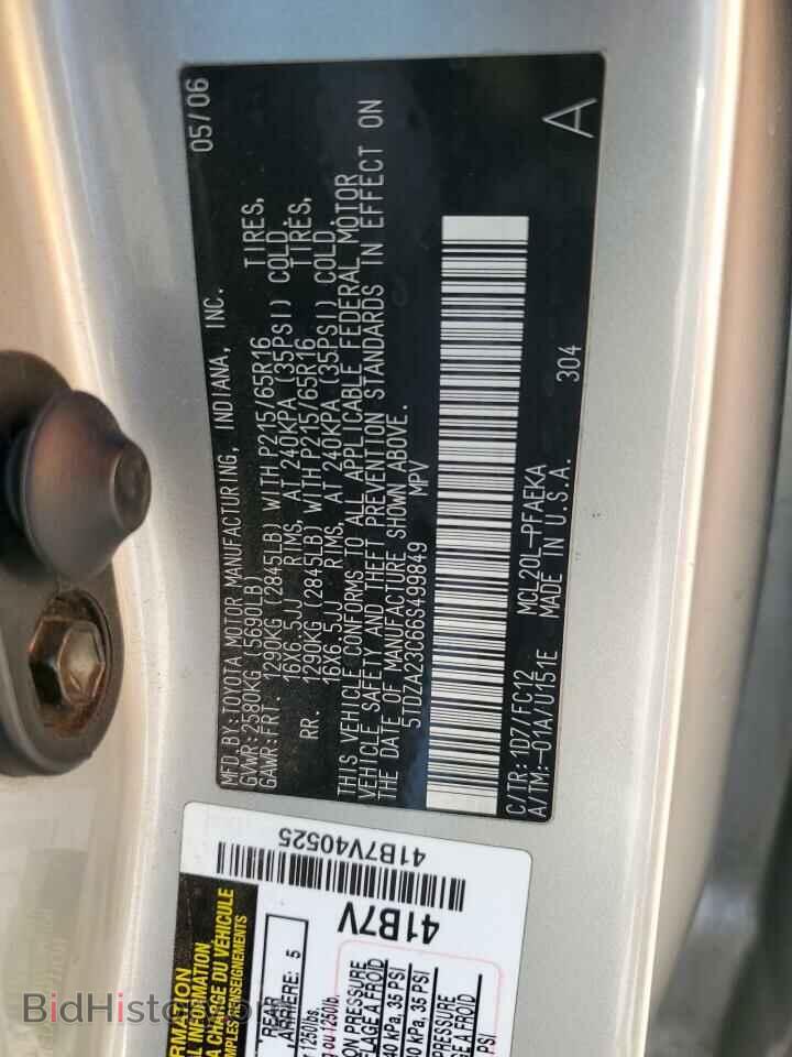 2006 TOYOTA All Models - VIN: 5TDZA23C66S499849 - Фото 13
