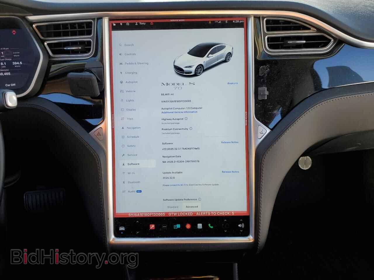 2016 TESLA MODEL S - VIN: 5YJSA1E18GF130665 - Photo 9