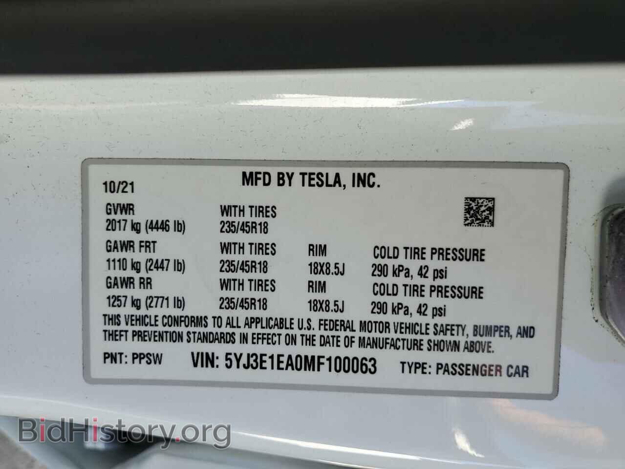 2021 TESLA MODEL 3 - VIN: 5YJ3E1EA0MF100063 - Фото 13