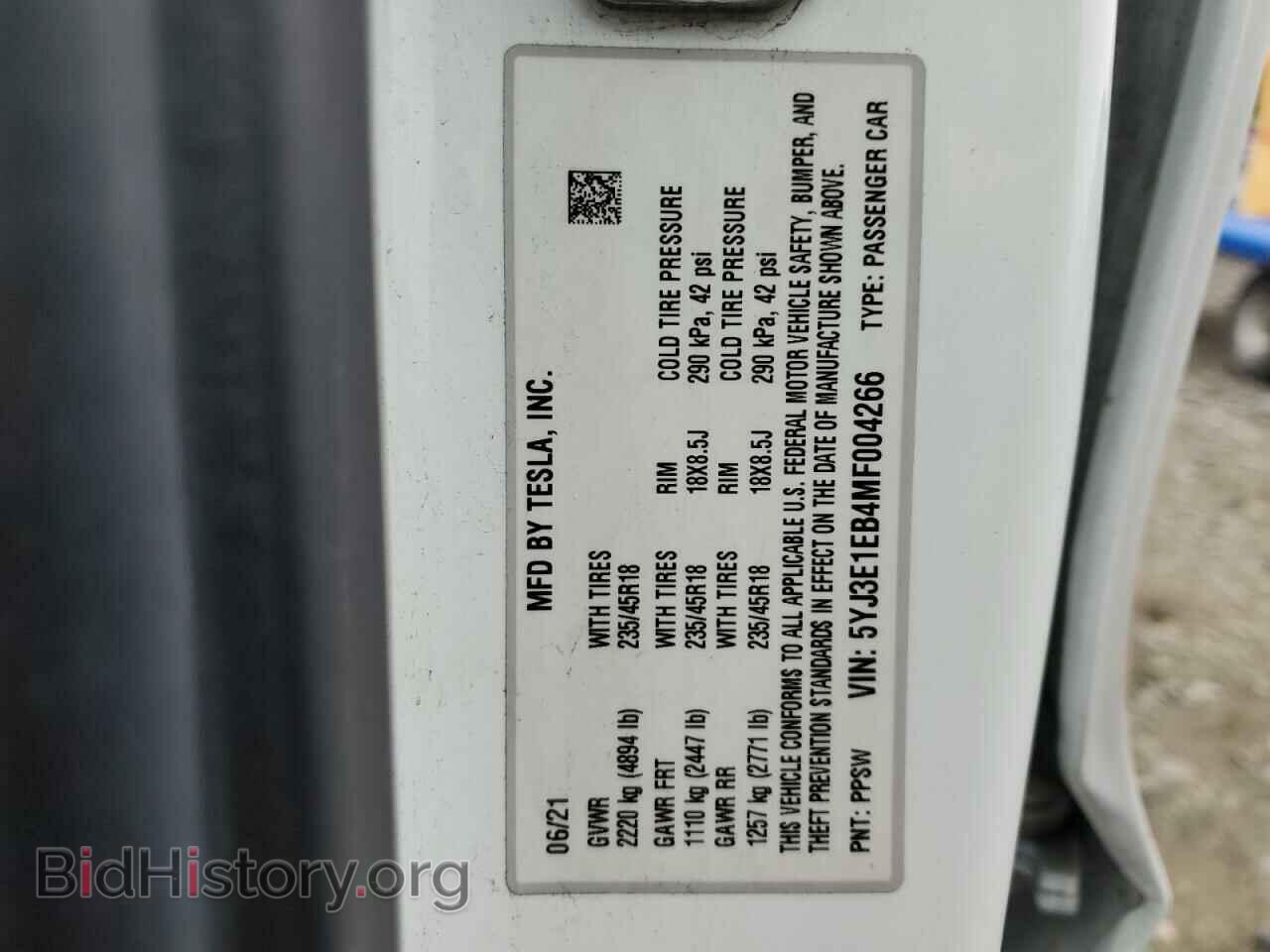 2021 TESLA MODEL 3 - VIN: 5YJ3E1EB4MF004266 - Photo 12