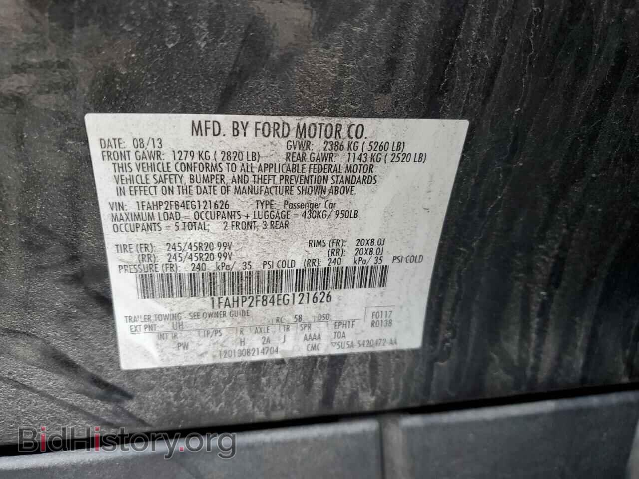 2014 FORD TAURUS - VIN: 1FAHP2F84EG121626 - Фото 12