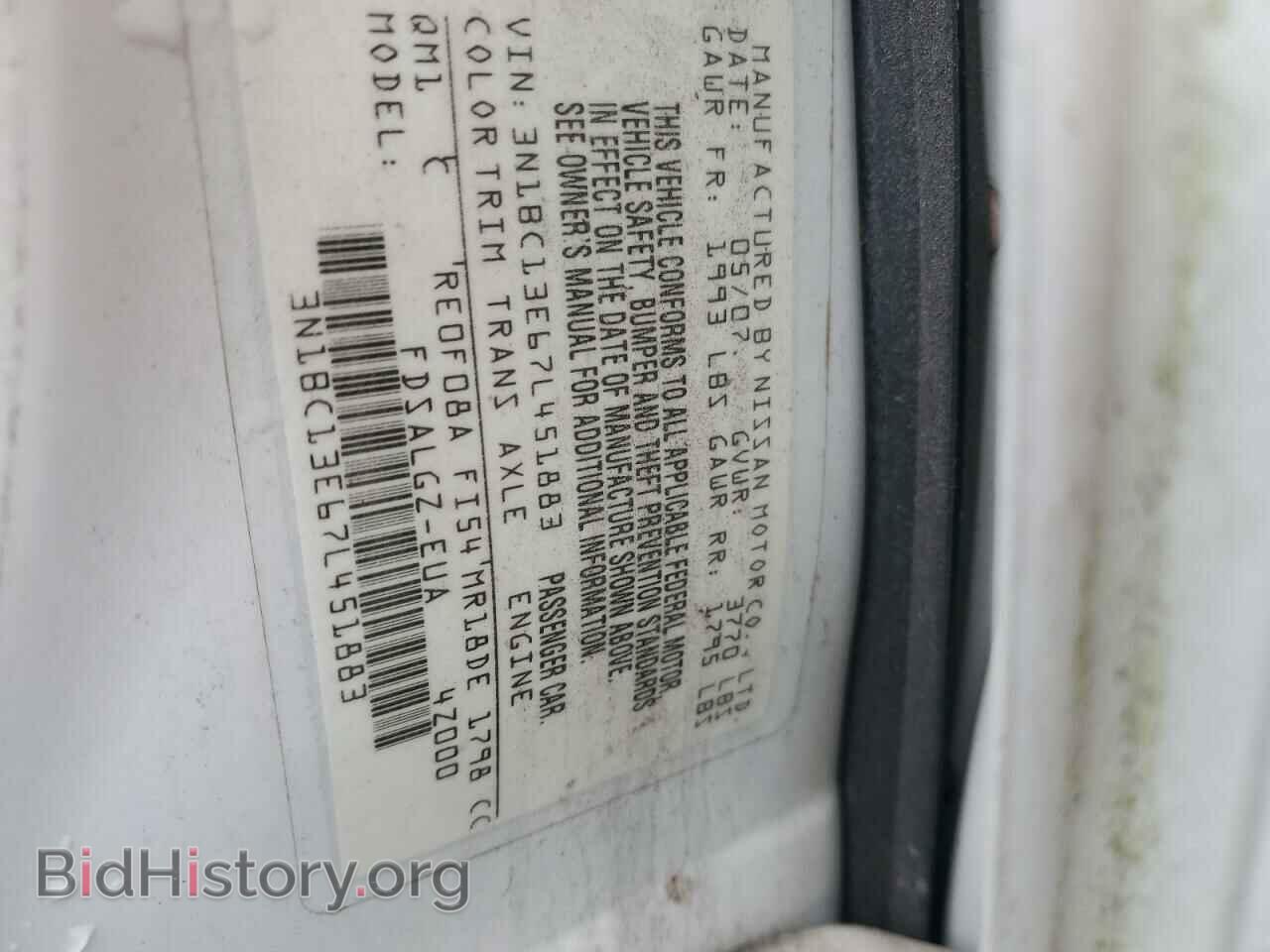 2007 NISSAN VERSA - VIN: 3N1BC13E67L451883 - Фото 12