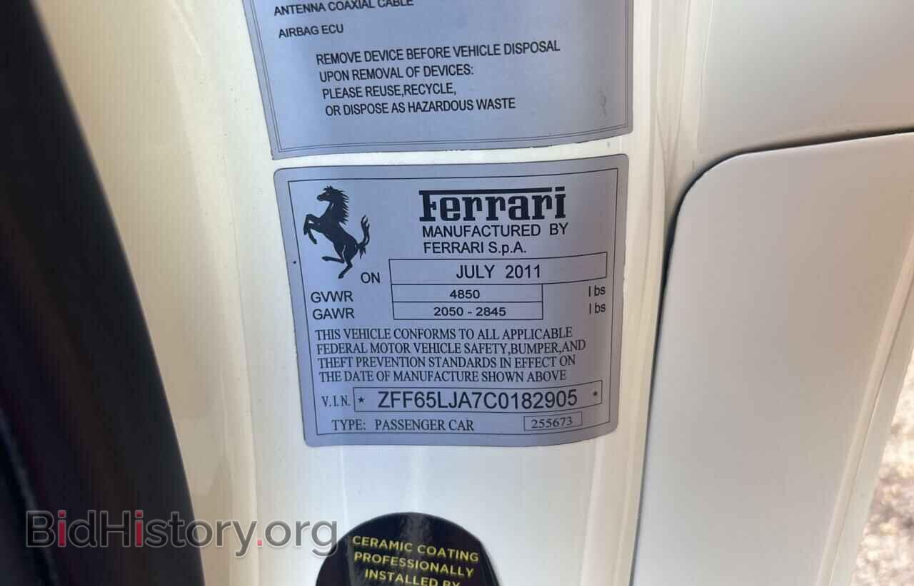 2012 FERRARI ALL MODELS - VIN: ZFF65LJA7C0182905 - Photo 10