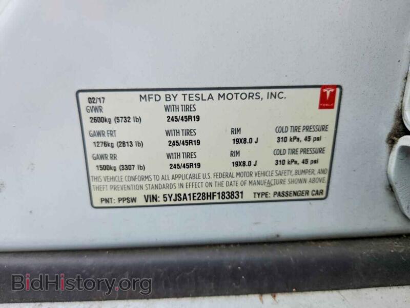 2017 Tesla MODEL S (VIN 5YJSA1E28HF183831) — фото 13 из 13