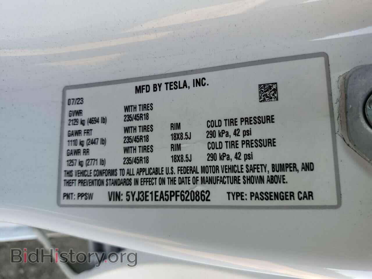 2023 TESLA MODEL 3 - VIN: 5YJ3E1EA5PF620862 - Photo 14