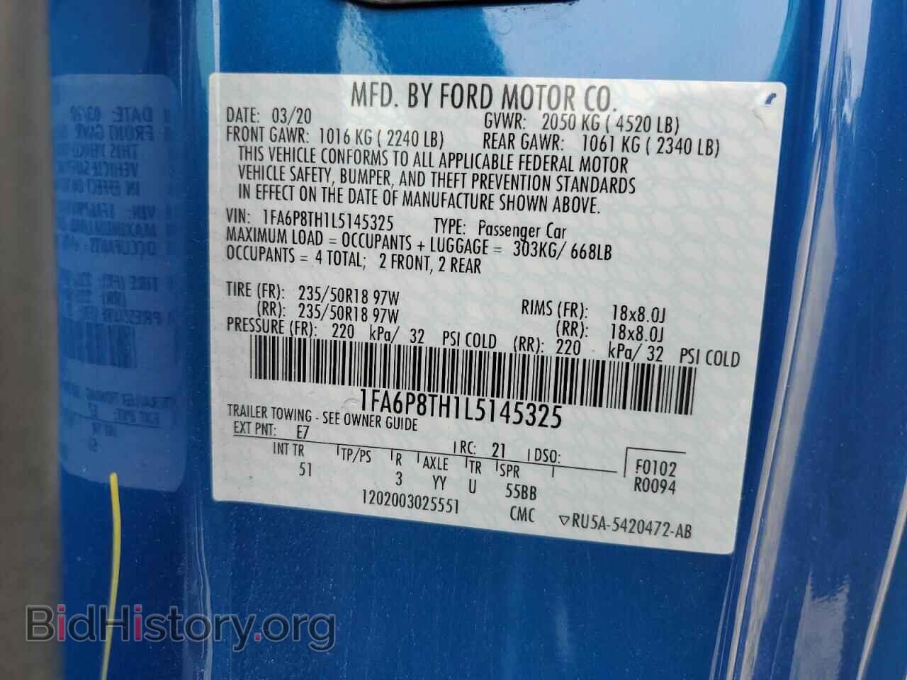 2020 FORD ALL Models - VIN: 1FA6P8TH1L5145325 - Photo 13