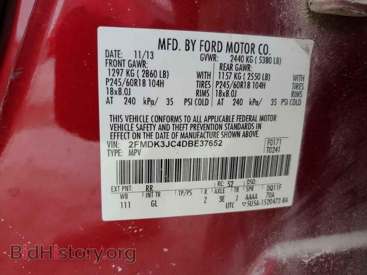 2013 FORD EDGE - VIN: 2FMDK3JC4DBE37652 - Photo 13