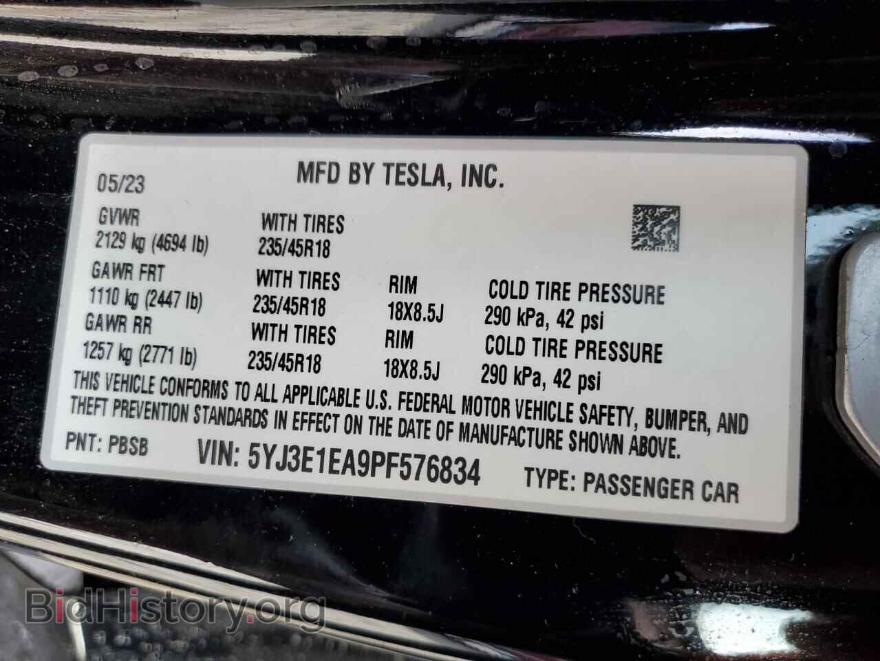 2023 TESLA MODEL 3 - VIN: 5YJ3E1EA9PF576834 - Фото 13