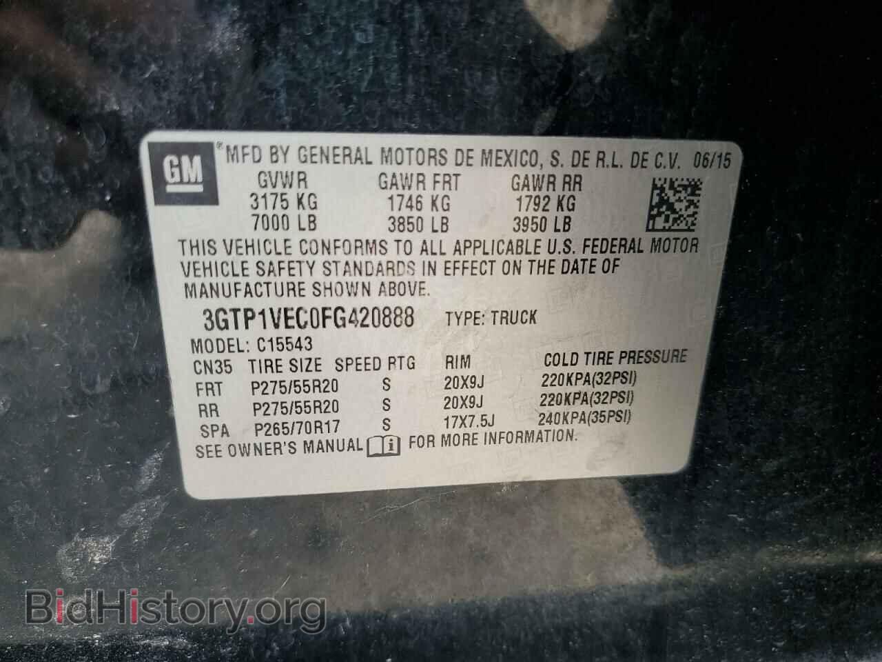2015 GMC SIERRA - VIN: 3GTP1VEC0FG420888 - Photo 13