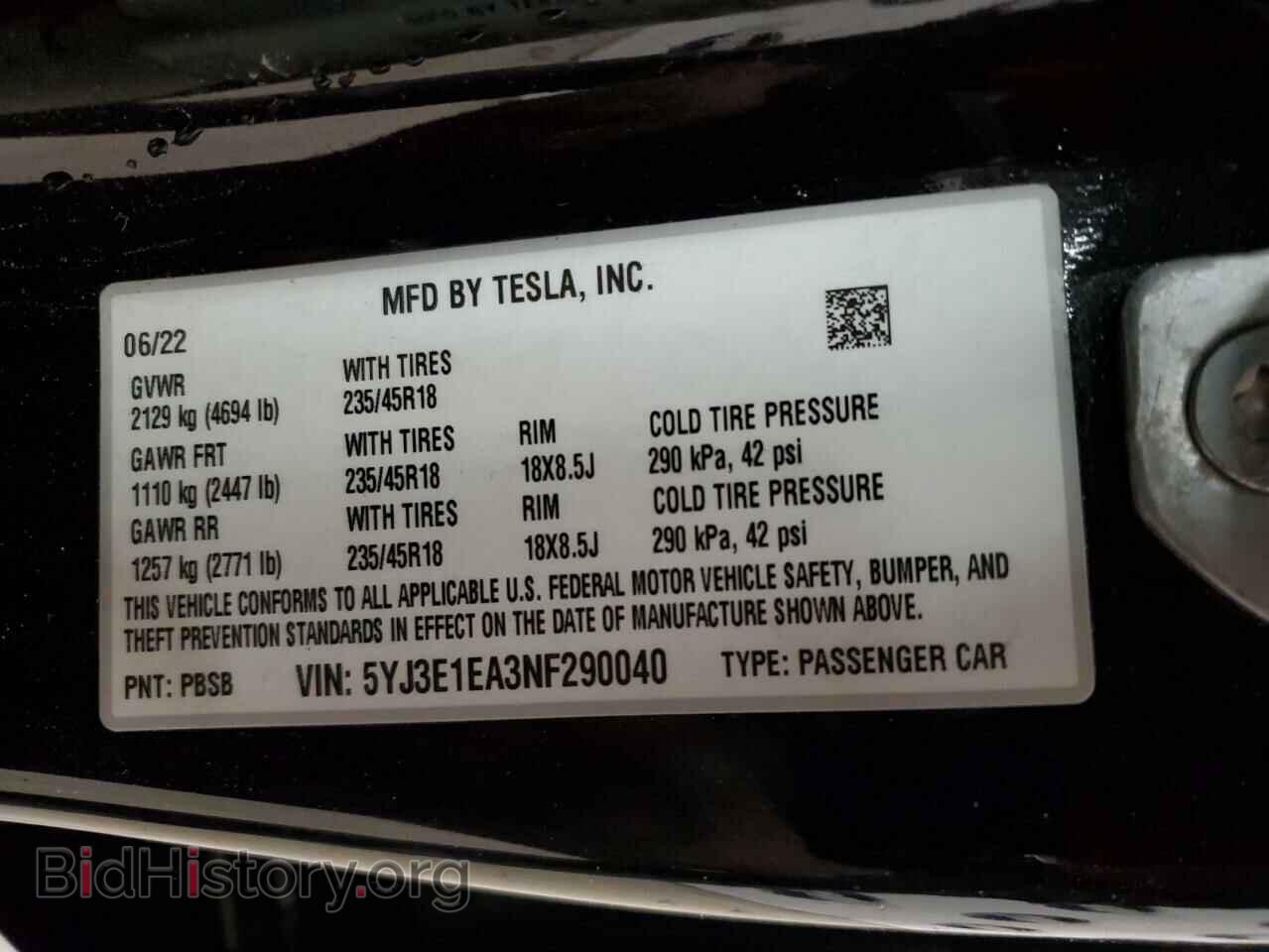2022 TESLA MODEL 3 - VIN: 5YJ3E1EA3NF290040 - Photo 13