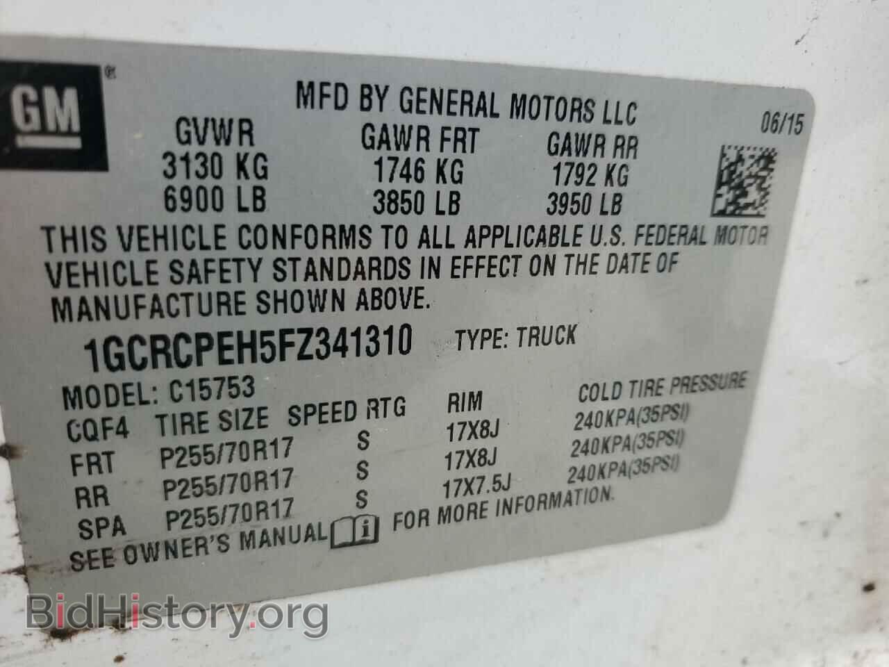 2015 CHEVROLET ALL Models - VIN: 1GCRCPEH5FZ341310 - Фото 12