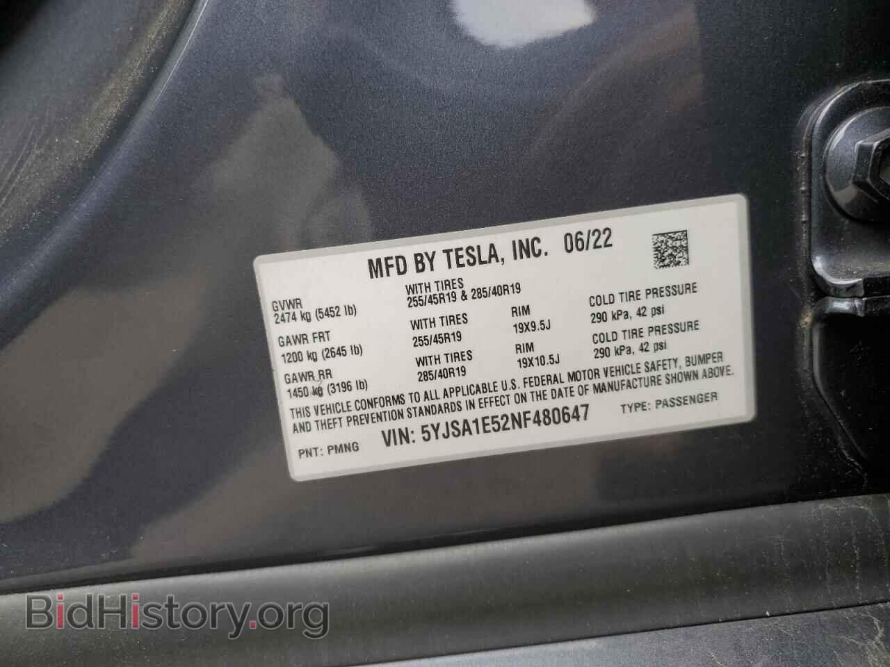 2022 TESLA MODEL S - VIN: 5YJSA1E52NF480647 - Photo 12