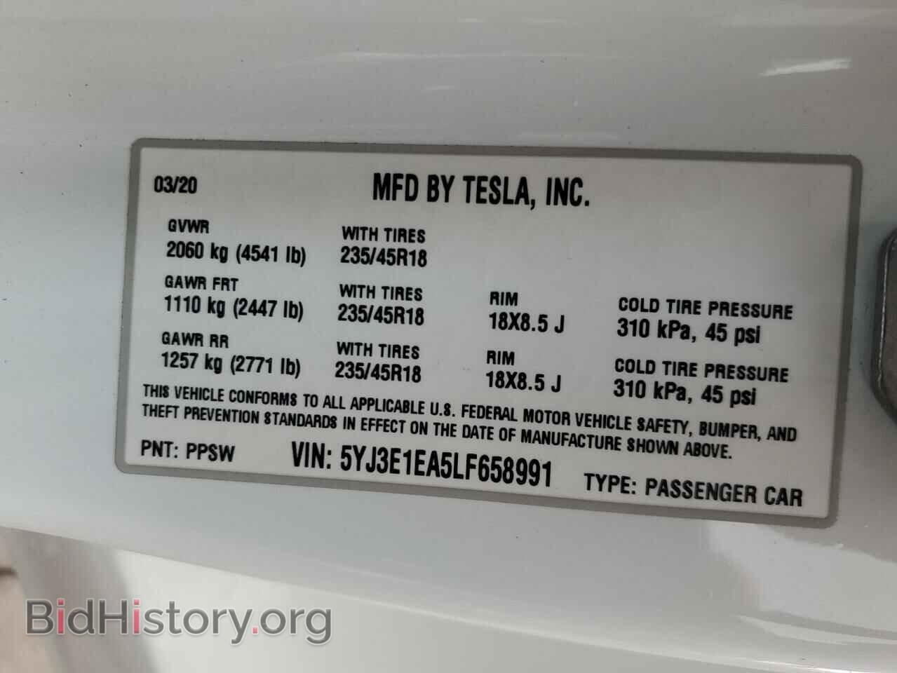 2020 TESLA MODEL 3 - VIN: 5YJ3E1EA5LF658991 - Photo 13