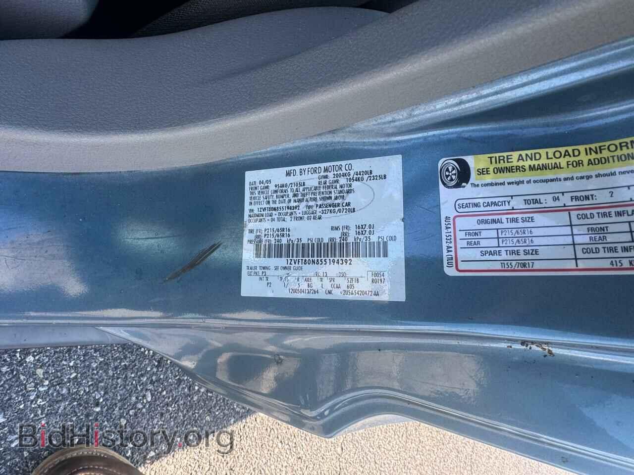 2005 FORD ALL Models - VIN: 1ZVFT80N855194392 - Фото 10
