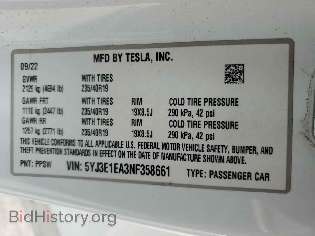 2022 TESLA MODEL 3 - VIN: 5YJ3E1EA3NF358661 - Photo 13