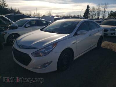 2011 Hyundai SONATA Hybrid, белый — VIN KMHEC4A46BA015391, Copart