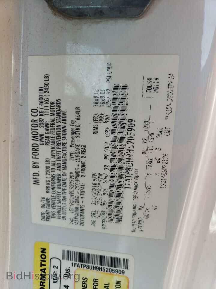 2017 FORD ALL Models - VIN: 1FATP8UH9H5205909 - Фото 13