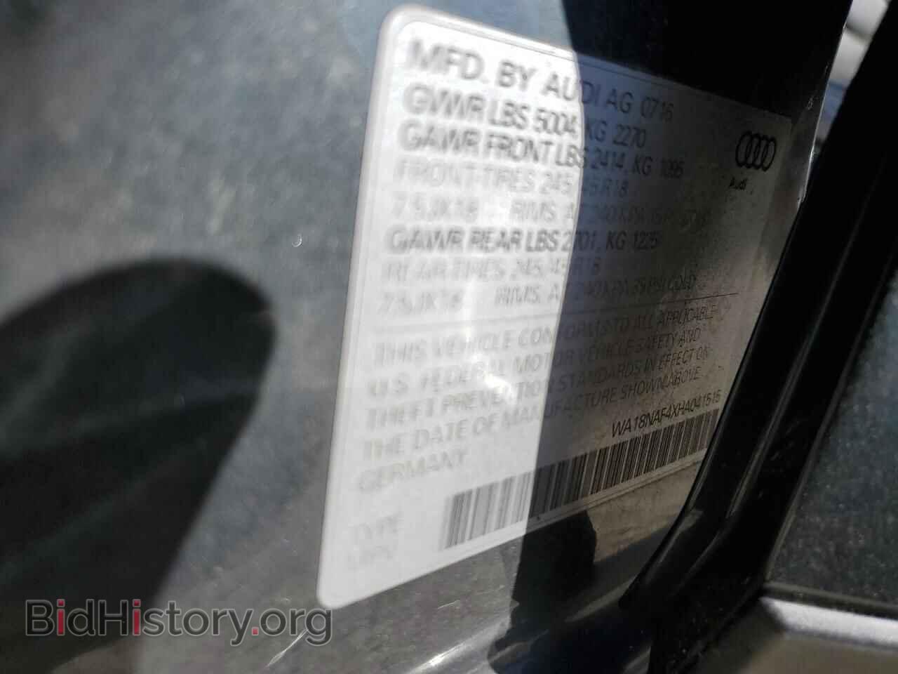 2017 AUDI A4 - VIN: WA18NAF4XHA041515 - Фото 13
