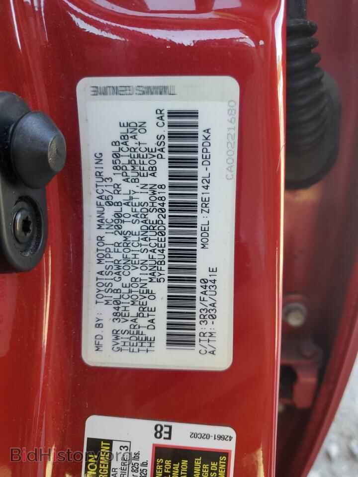2013 TOYOTA COROLLA - VIN: 5YFBU4EE0DP204818 - Фото 13