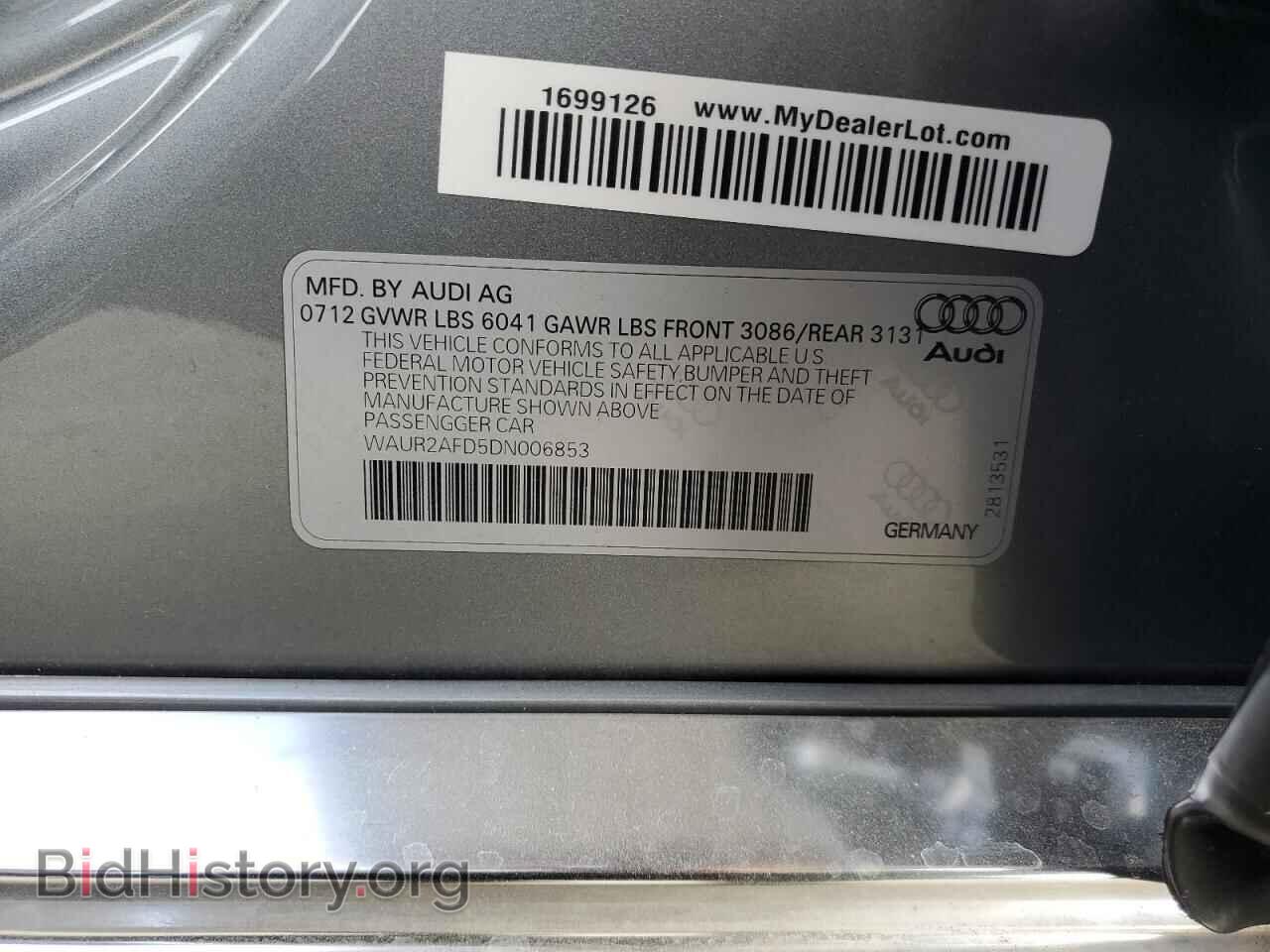 2013 AUDI A8 - VIN: WAUR2AFD5DN006853 - Фото 13