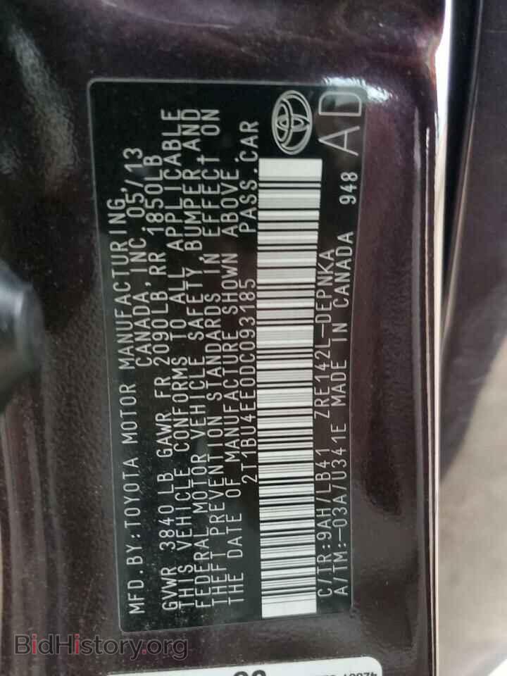 2013 TOYOTA COROLLA - VIN: 2T1BU4EE0DC093185 - Фото 12