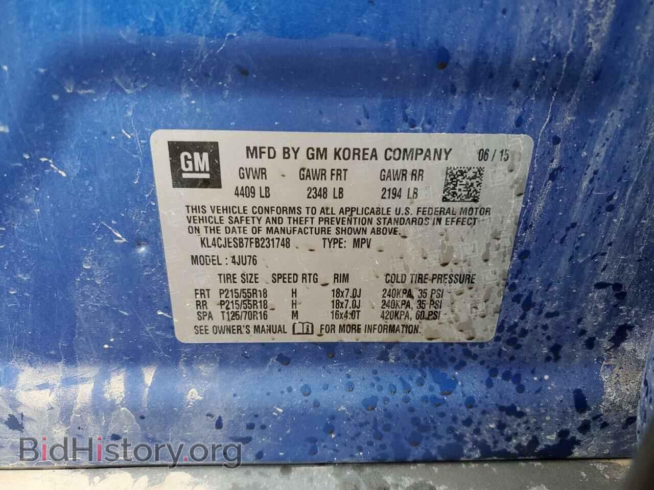 2015 BUICK ENCORE - VIN: KL4CJESB7FB231748 - Photo 14