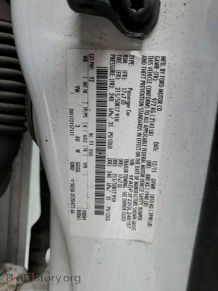 2016 FORD FOCUS - VIN: 1FADP3F22GL248157 - Фото 12