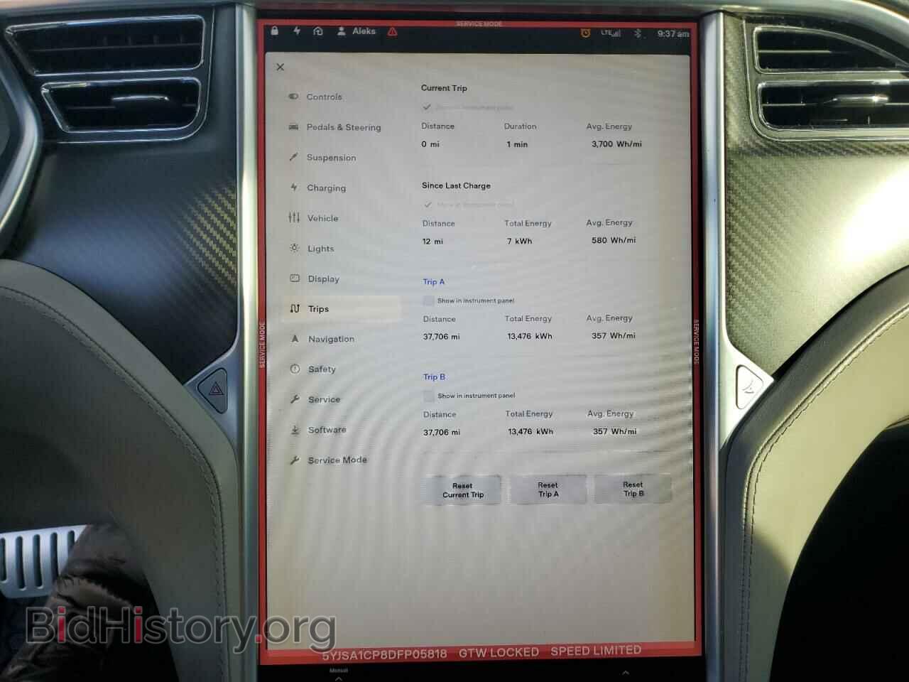 2013 TESLA MODEL S - VIN: 5YJSA1CP8DFP05818 - Фото 9