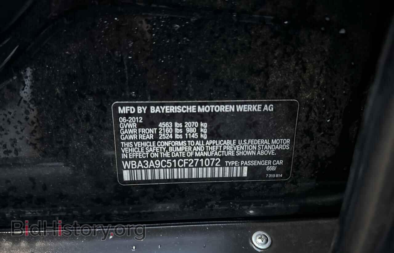 2012 BMW 3 SERIES - VIN: WBA3A9C51CF271072 - Фото 10