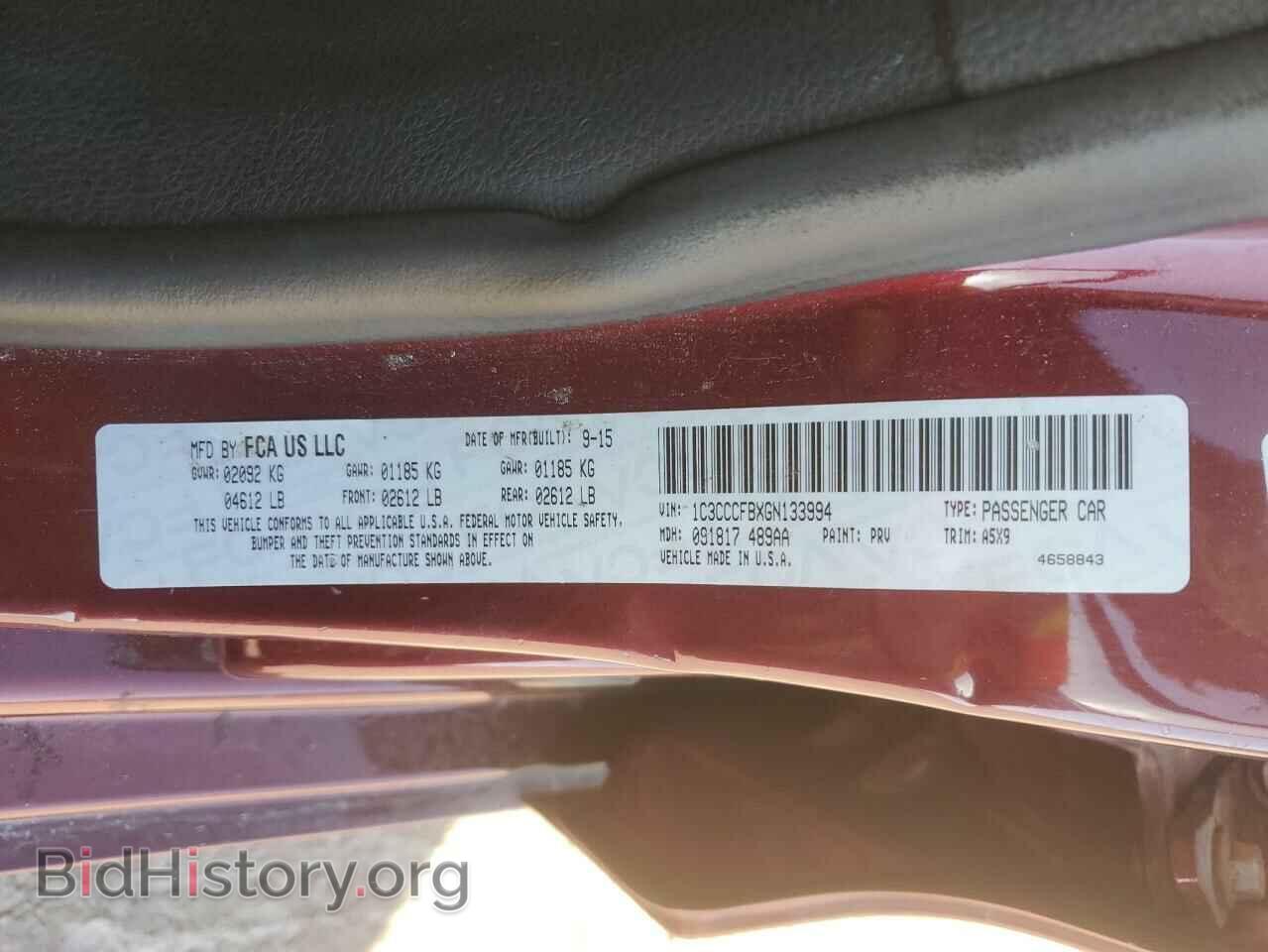 2016 CHRYSLER 200 - VIN: 1C3CCCFBXGN133994 - Фото 12
