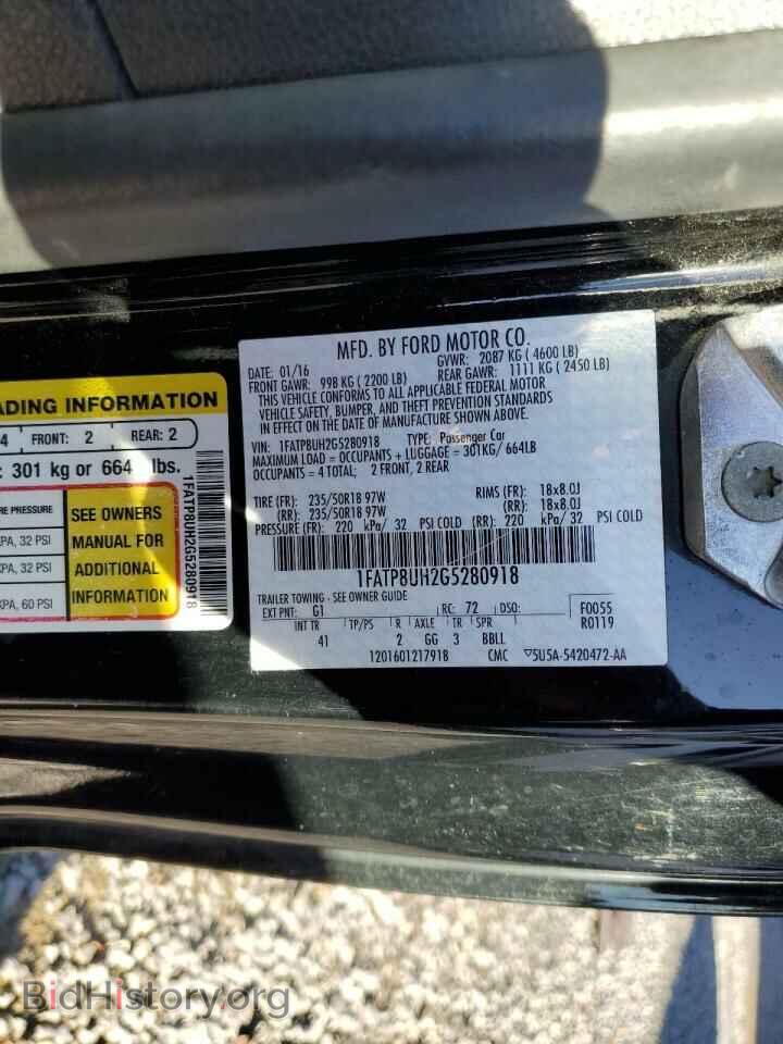 2016 FORD ALL Models - VIN: 1FATP8UH2G5280918 - Photo 13