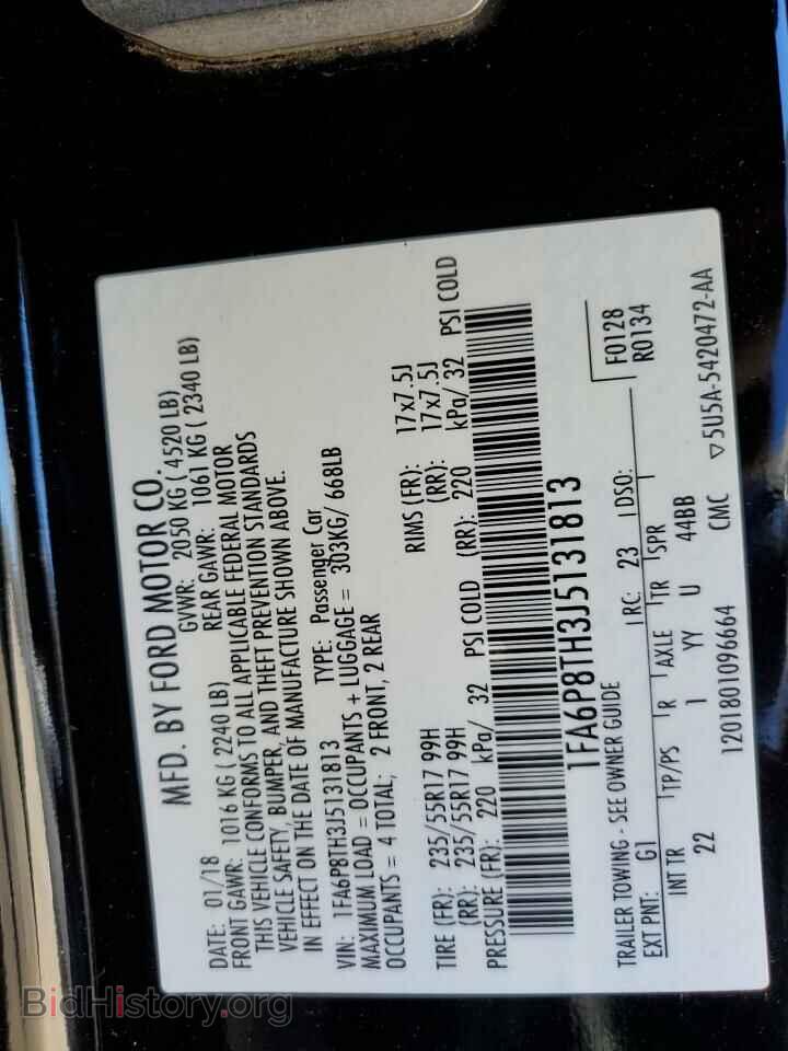2018 FORD ALL Models - VIN: 1FA6P8TH3J5131813 - Photo 12