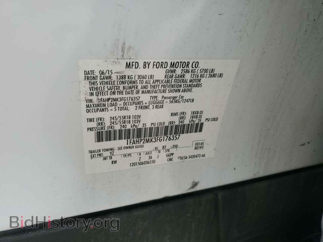 2015 FORD TAURUS - VIN: 1FAHP2MK3FG176357 - Фото 12