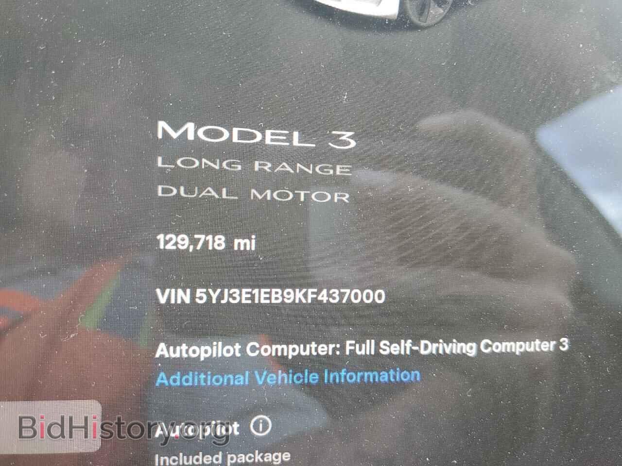 2019 TESLA MODEL 3 - VIN: 5YJ3E1EB9KF437000 - Photo 9