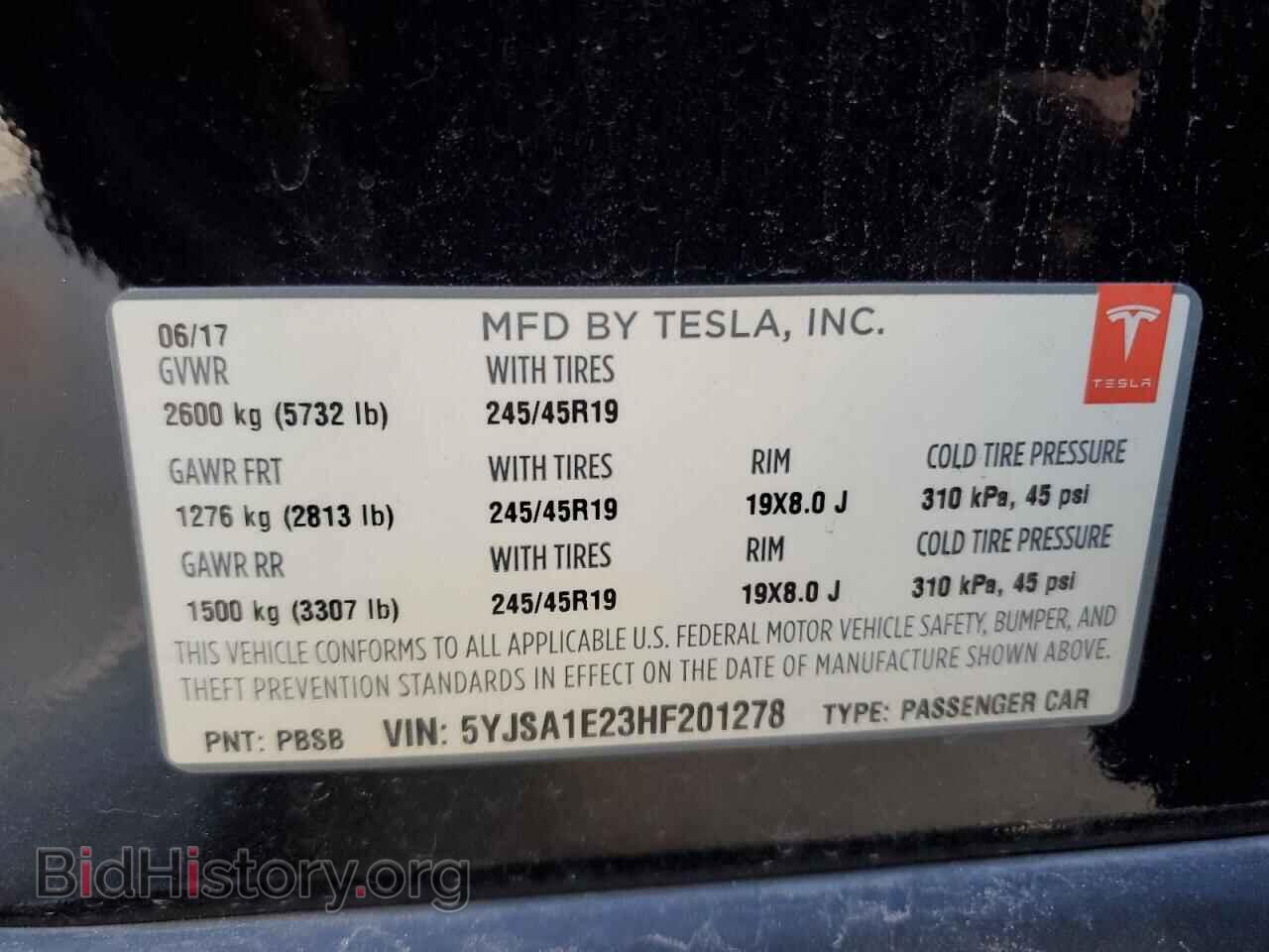 2017 TESLA MODEL S - VIN: 5YJSA1E23HF201278 - Photo 12